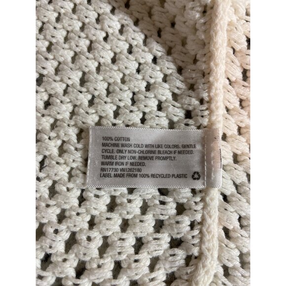 Mossimo Supply Co Women’s Crochet Knit Sweater Top XXL White Boho Beachy Festiva - Picture 5 of 6